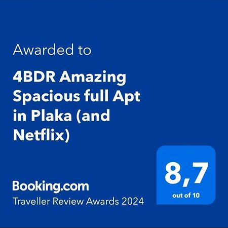 4Bdr Amazing Spacious Full Apt In Plaka Lejlighed Athen Eksteriør billede